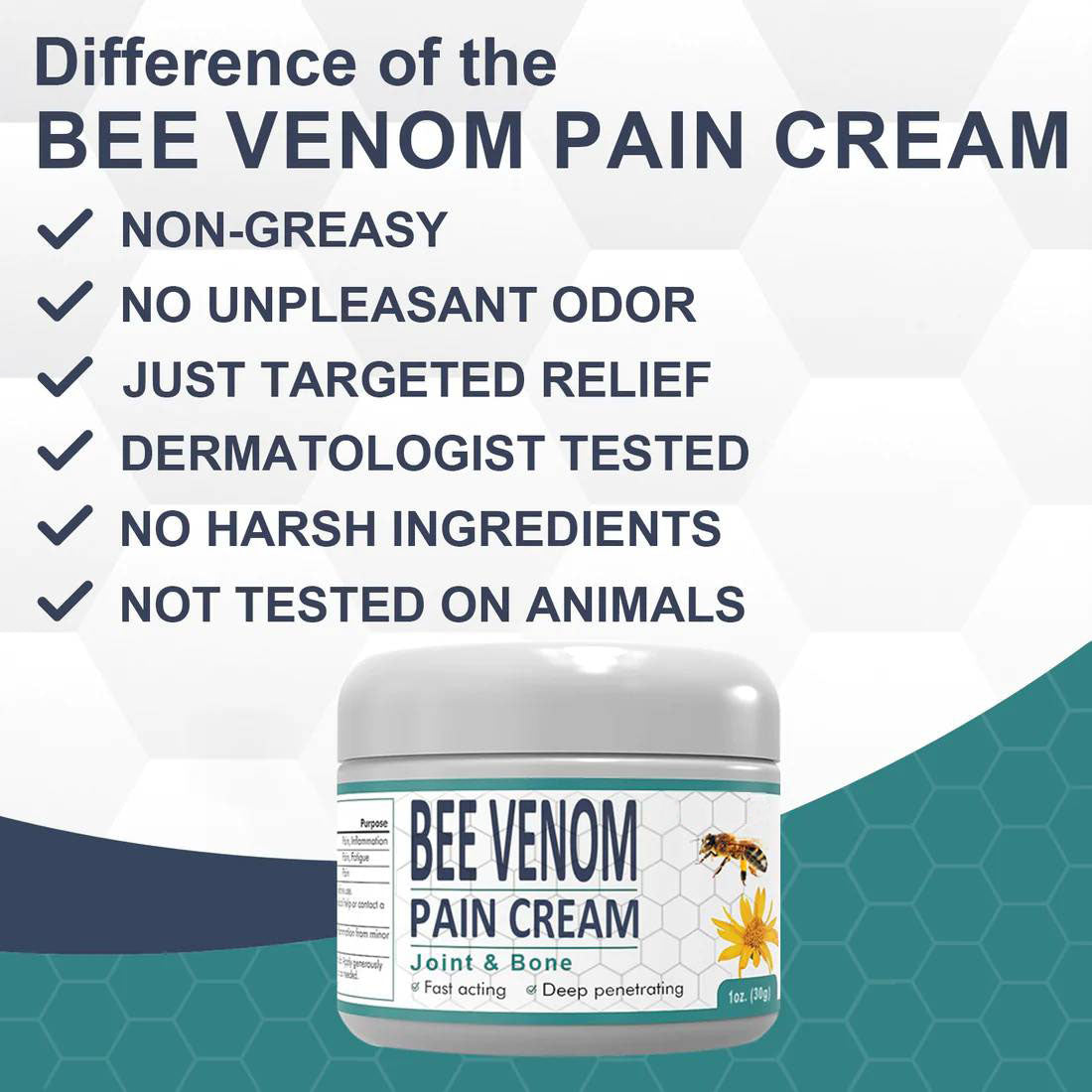 🐝  Bee Venom Pain and Bone Healing Cream (Limited time discount Last 30 minutes)